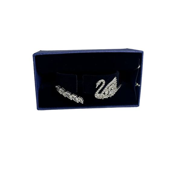 Swarovski Swan Lake Bangle Bracelet Rhodium plated Large